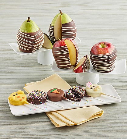 Easter Chocolate-Dipped Fruit and Cookies